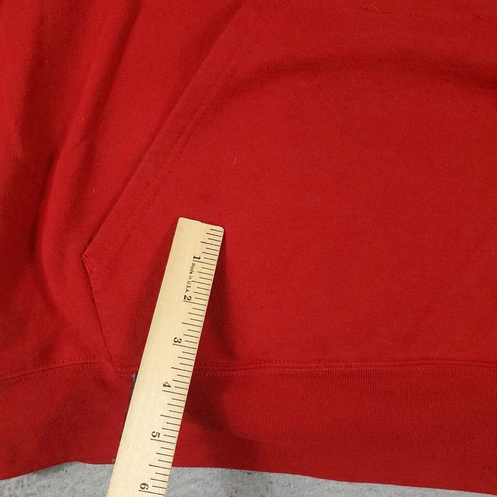 Adidas Sweater Mens Medium Red Casual Pullover Hoodie Sweatshirt *